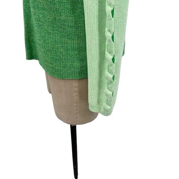 Lilly Pulitzer Cortina Sweater‎ Cut Out Sleeves Knit Ombre Green Size Large - Picture 8 of 14